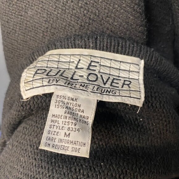 *Vintage* 90s Grandma Floral Embroidered Silk Blend Women's Sweater Size M - Picture 6 of 7